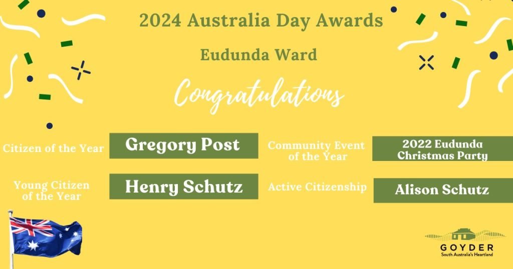 2024 Australia Day Awards Eudunda Ward Winners