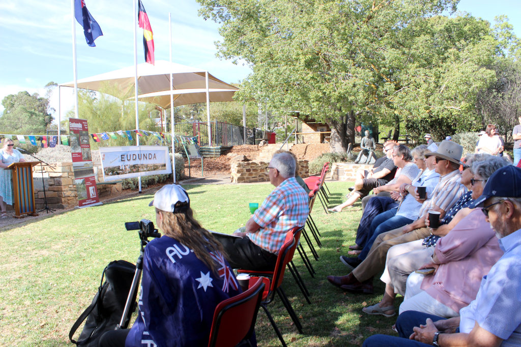 Australia Day Breakfast Skye Harwood (far left) tells of all the great things happening in the region