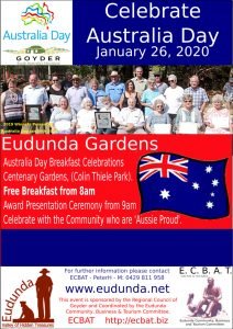 Australia Day Breakfast - FREE at Eudunda 26th Jan 2020