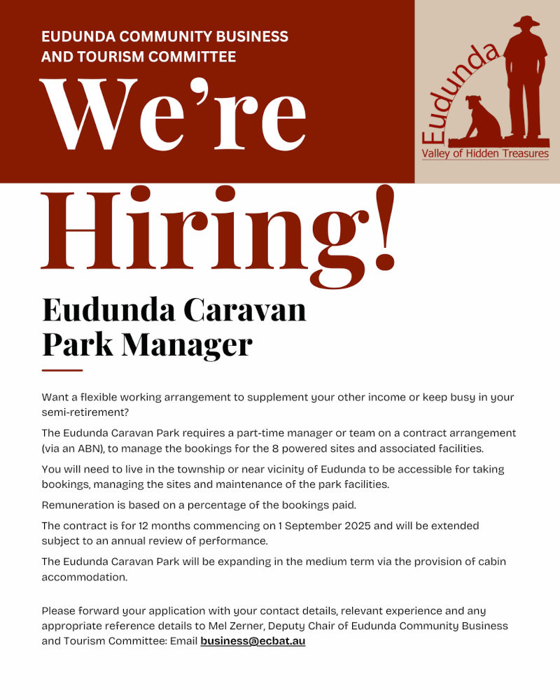 Caravan Park Manager Position Advert July 2025