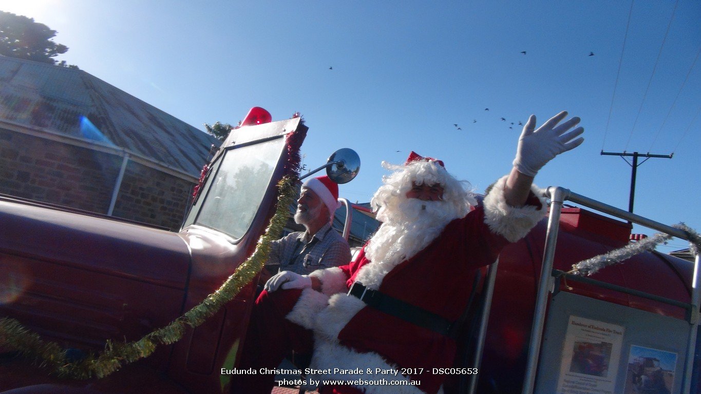 Father Christmas on his way to the Eudunda Gardens Christmas Party for 2017