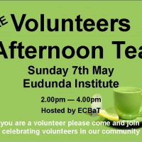 ECBAT Celebrating Volunteers – FREE Afternoon Tea