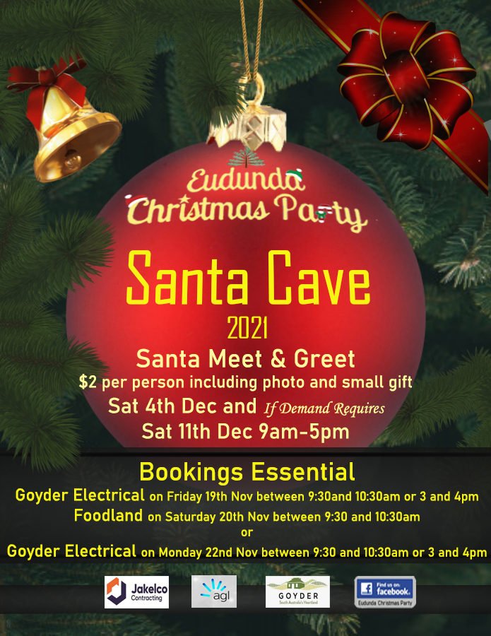 Eudunda Christmas Party Santa Cave poster