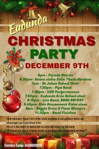 Eudunda Christmas Street Parade & Party 9th Dec 2016 - flier