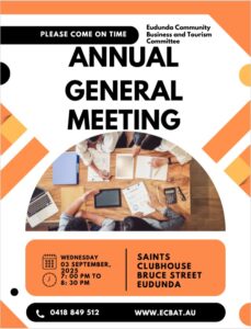 Eudunda Community, Business & Tourism Association (ECBAT) AGM 3rd Sept 2025