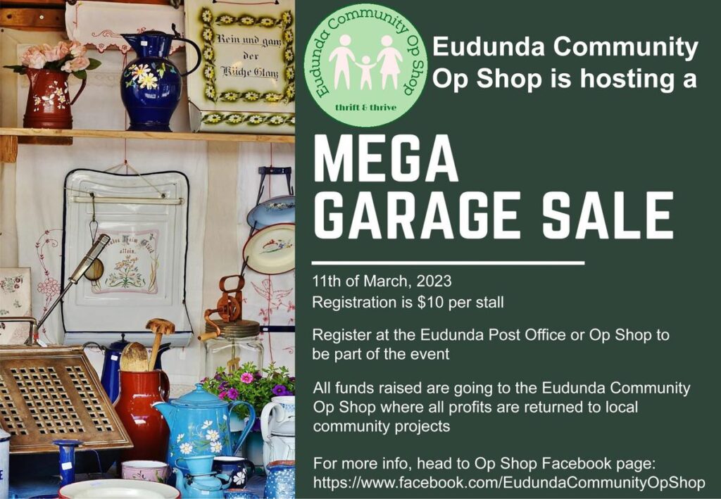 Eudunda Mega Garage Sale - 11th March 2023