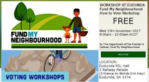 Fund My Neighbourhood - How to Vote - 15th Nov 2017 - FREE WORKSHOP at Eudunda