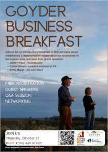 Goyder Business Breakfast at Burra 27th Oct 2022