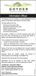 Goyder - Information Officer Sept 2019 - advert