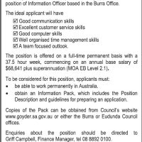 Goyder Require Full Time Information Officer