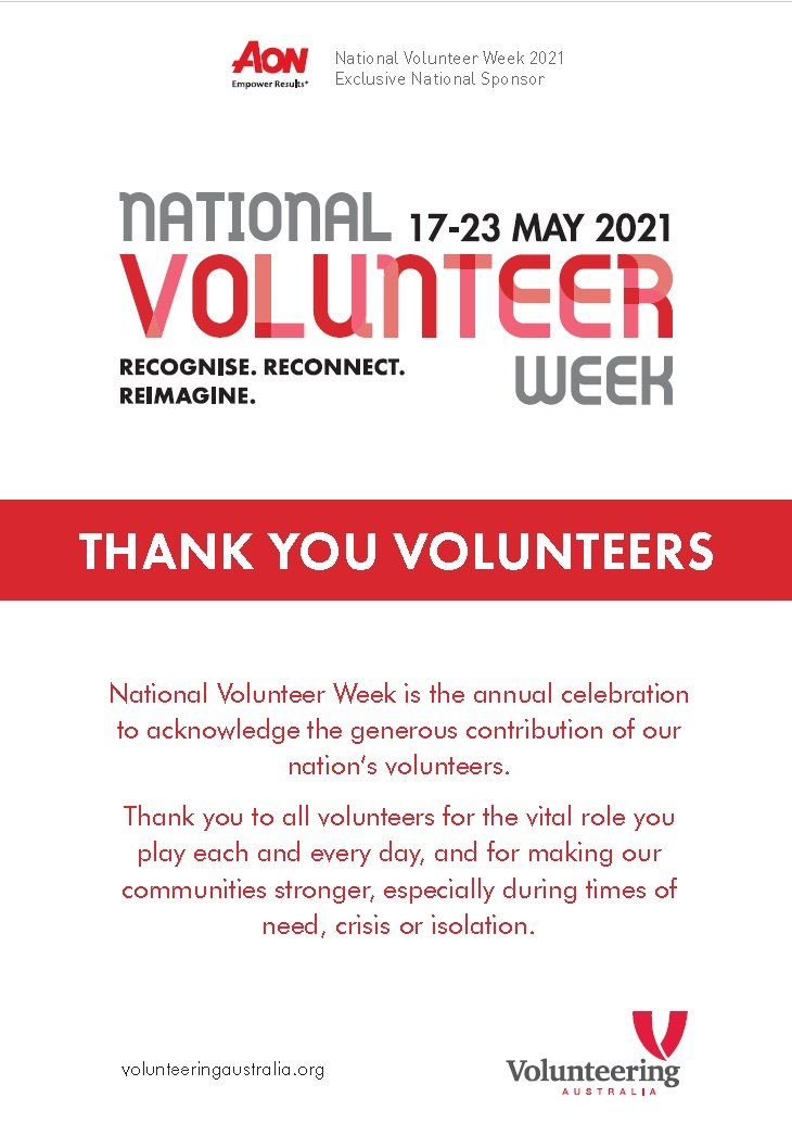 National Volunteer Week 17-23 May 2021 - NVW2021 Poster