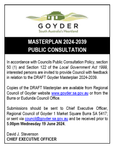 RCOG Public Consultation Advert - Goyder Masterplan - 2024-2039