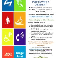 Have a Say in Council’s Disability Access & Inclusion Plan (DIAP) – 14th Sept