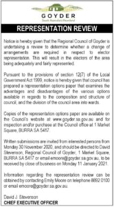 Goyder Representation Review advert