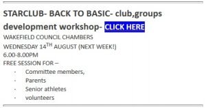 STARCLUB- BACK TO BASIC- club,groups development workshop 14th Aug 2019