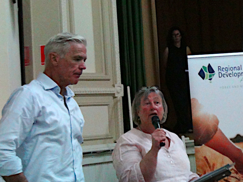 Tony Mahar with Mary Morris addressing the gathering