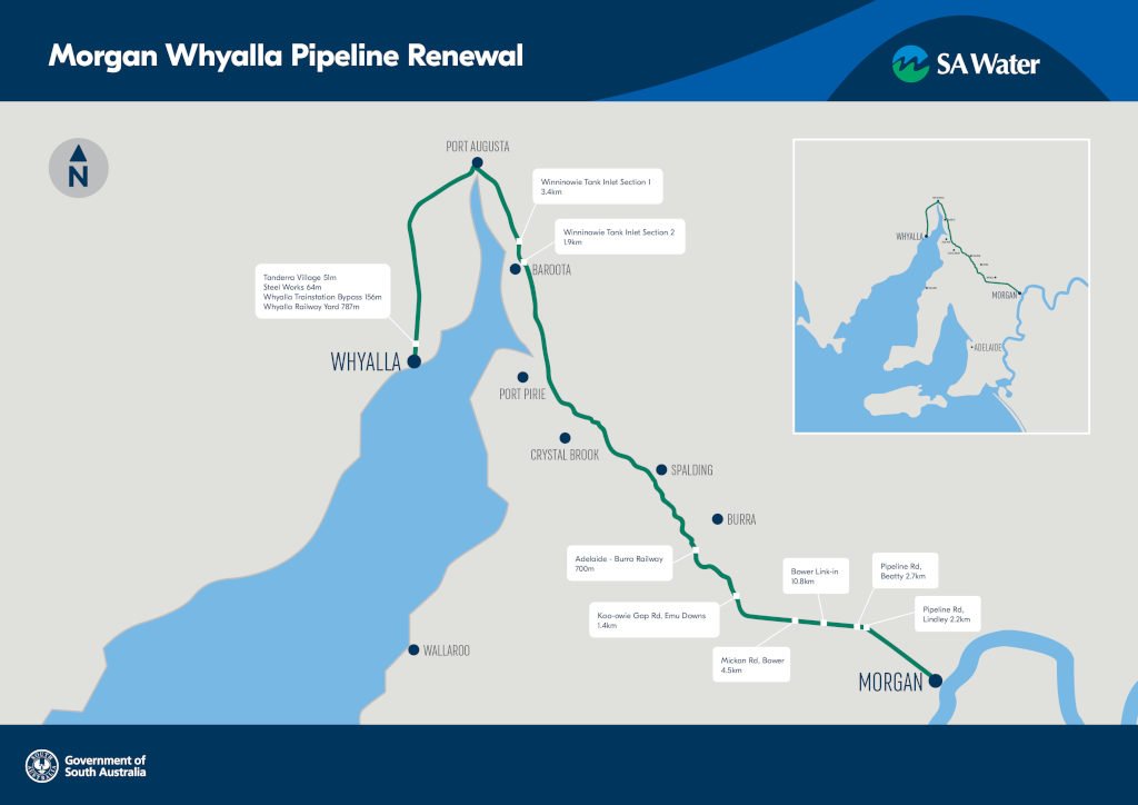 Whyalla - Morgan Pipeline -Map